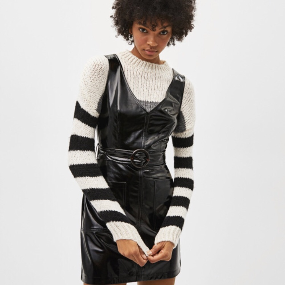 Vinyl Black dress with belt
